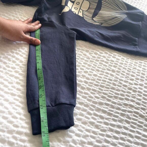 Danefae Organic Boys Sweatshirt Navy Blue Pullover Jacket Hoodie Size 4 - Picture 3 of 5